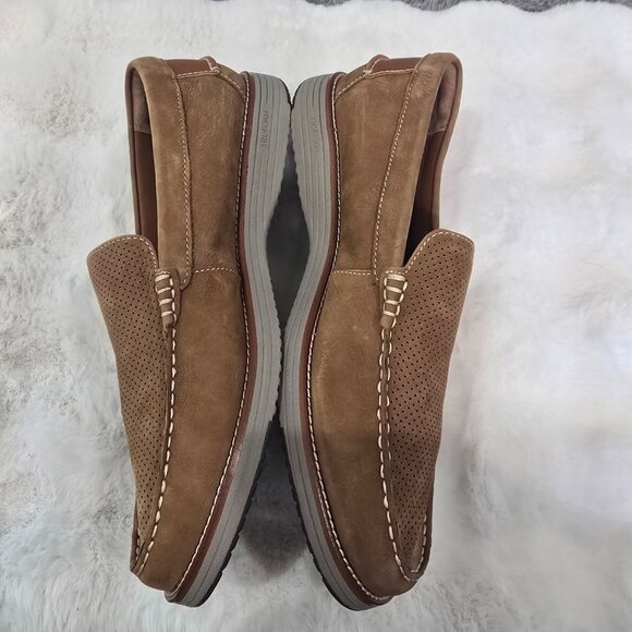 Johnston & Murphy Men\'s Upton Perfed Venetian Loafer Snuff Tan Leather Size 13